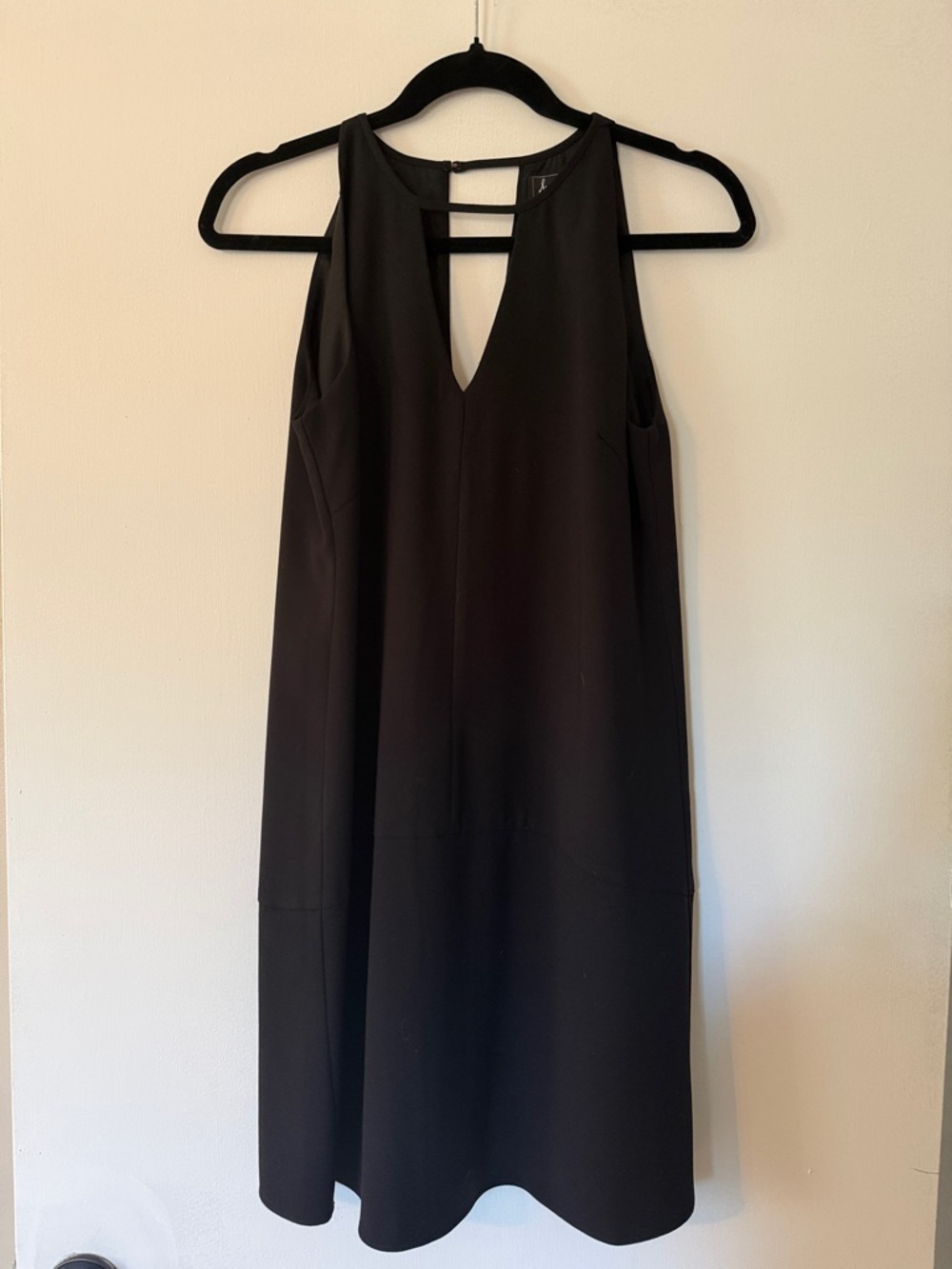 Sam Edelman Black Sleeveless Mini Dress with V-Neck Cutout